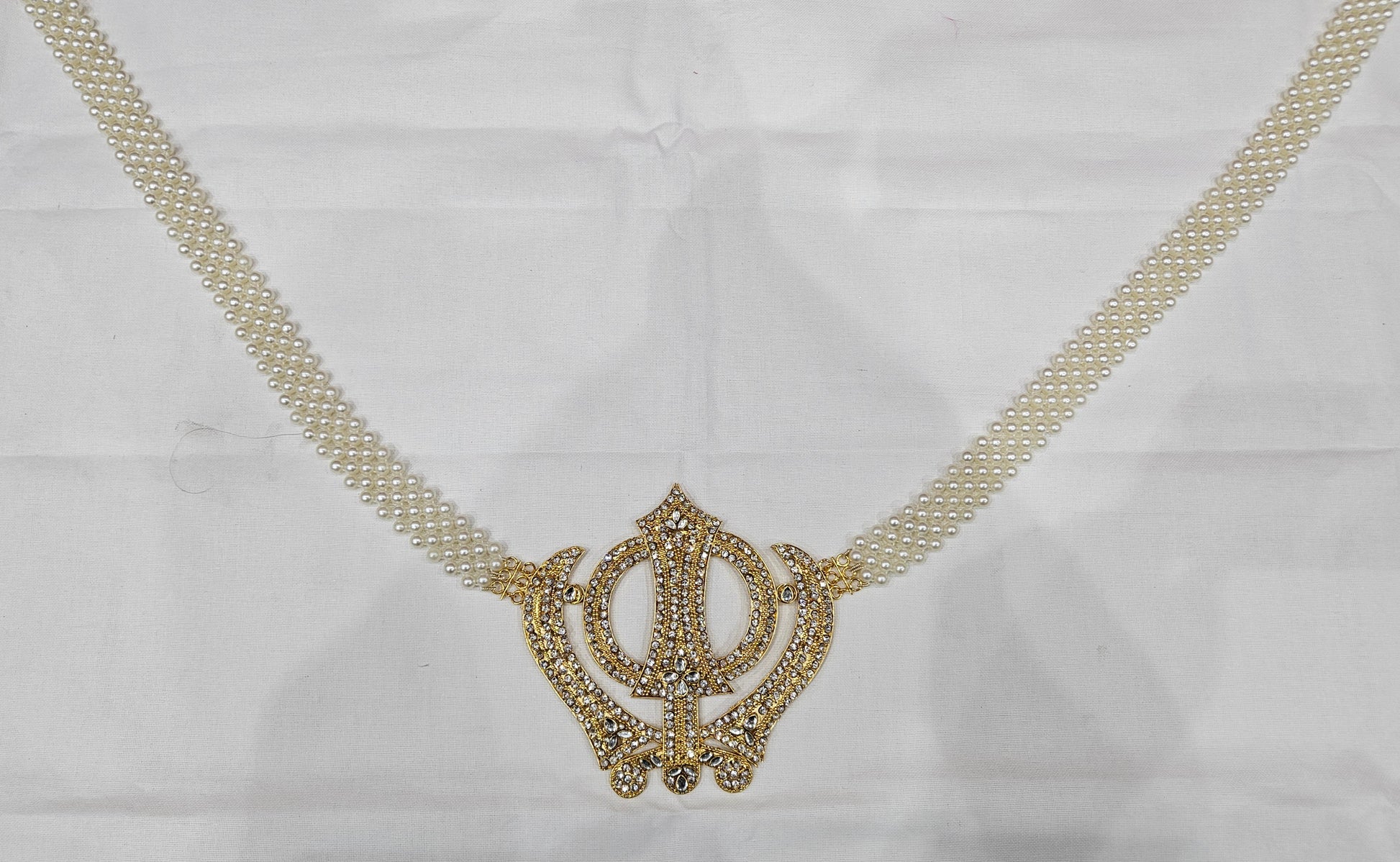 Khanda Sahib Haar White