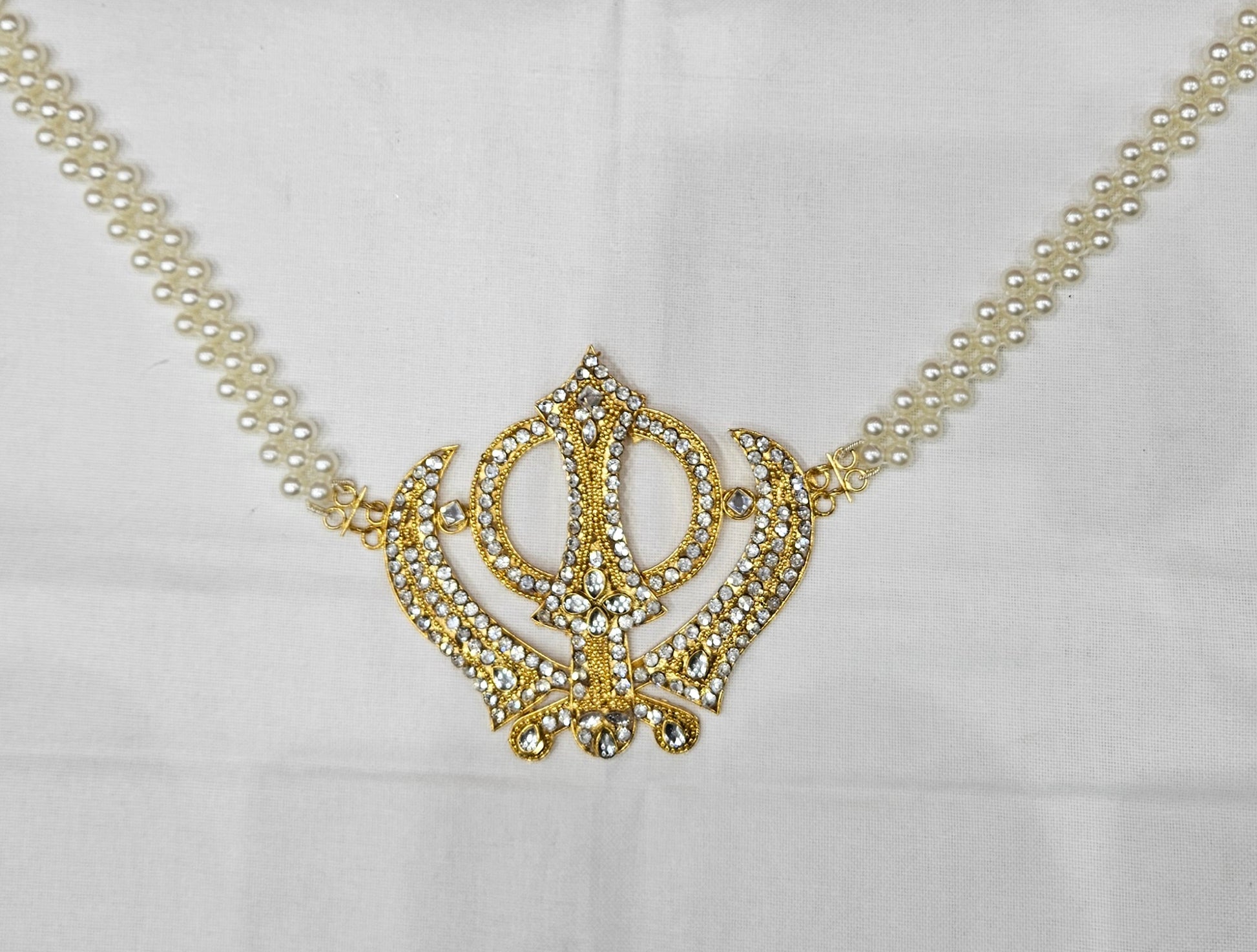 Khanda Sahib Haar White