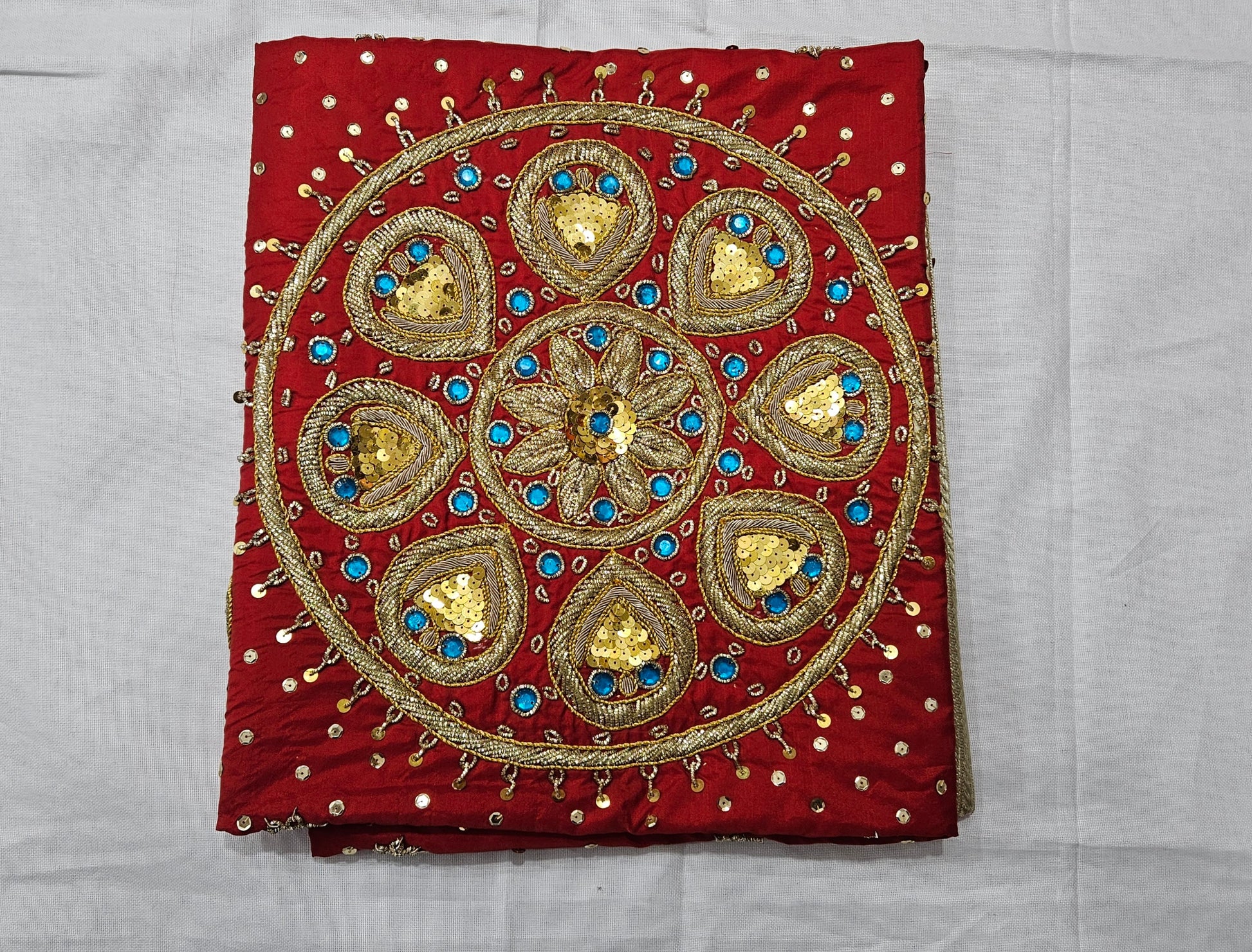 Red Handwork Rumala Sahib